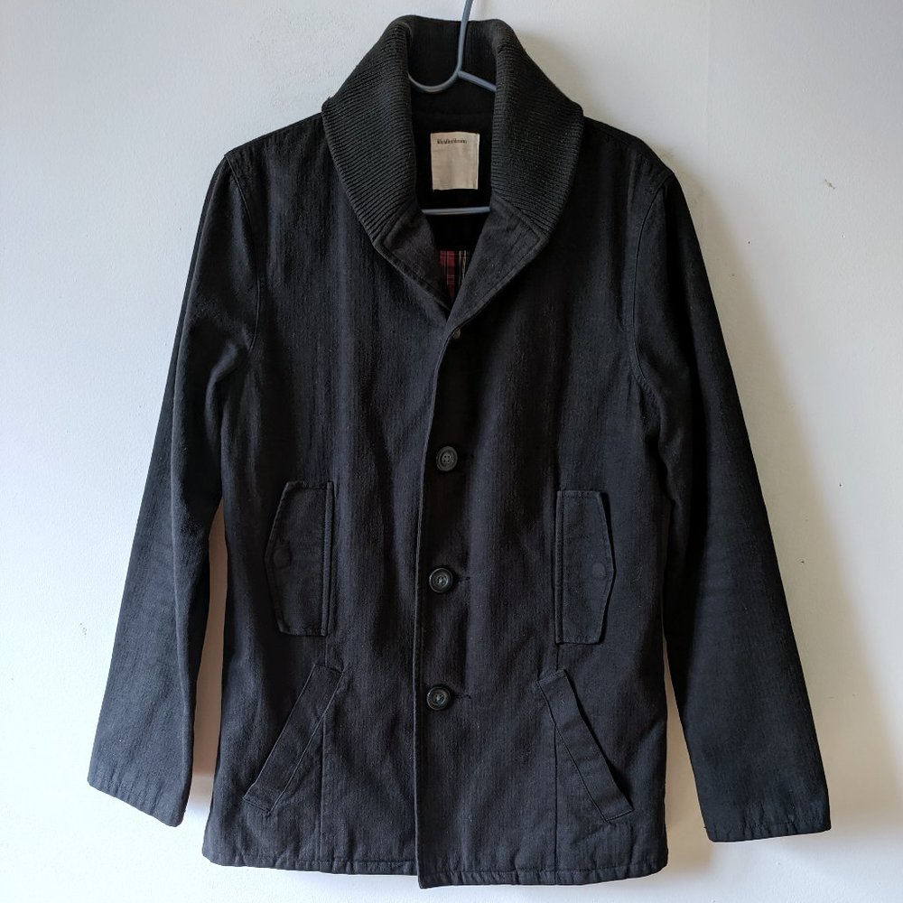 Life After Denim dark washed denim trench coat jacket